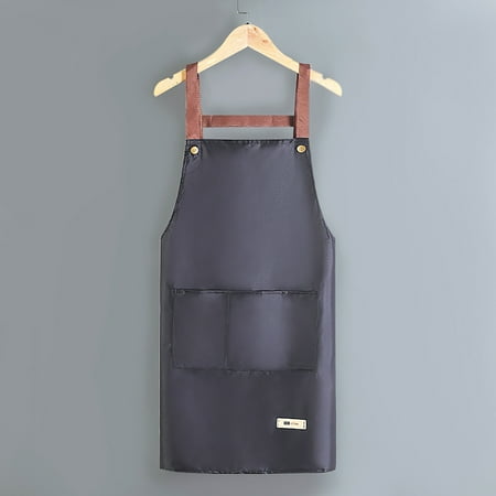 

Hadanceo Adult Apron Korean Style Durable Women Men Adjustable Bib Apron Anti-scratch Classic for BBQ