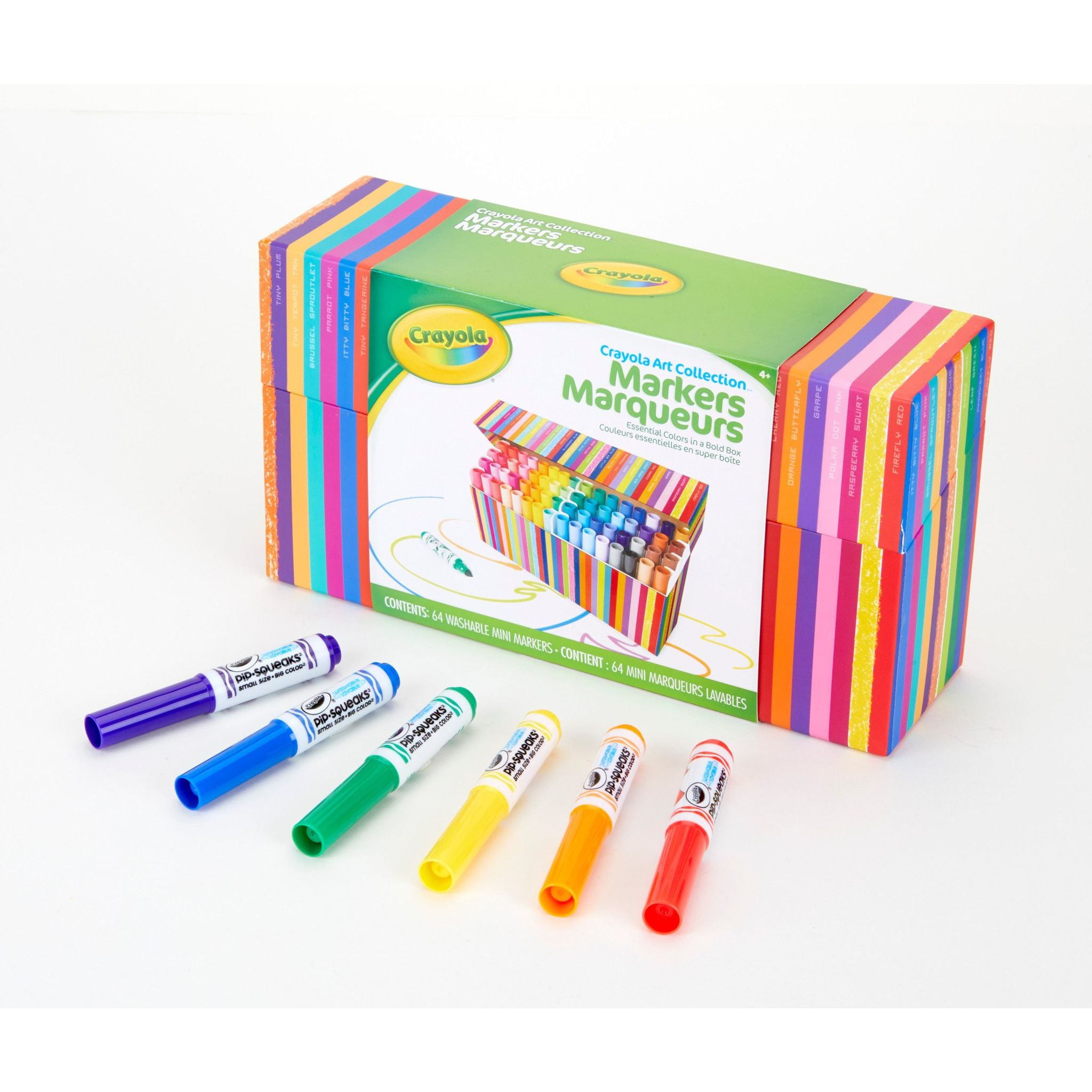 Crayola Broadline Pip-Squeak Markers, 64 Count, Assorted Colors
