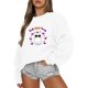 thumbnail image 1 of Gibobby Sudadera de mujer Sudaderas de cuello redondo para mujer estilo casual manga larga ligeras cómodas holgadas de moda sin botones(Blanco,CH), 1 of 4