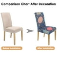 thumbnail image 7 of Boho Chic Dining Chair Covers Set of 4, Stretchable Washable Slipcovers Featuring Retro Ethnic Nordic Style Patterns, Removable Polyester Seat Protector for Rustic Farmhouse and Aesthetic Home Decor, 7 of 7