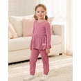 thumbnail image 4 of 12 Months Baby Girls Clothes 18 Months Girls Fall Winter Outfits Set Solid Color Infant Girl Long Sleeve Sweatshirt Top Pants Set Pink, 4 of 6