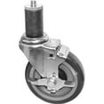 thumbnail image 2 of DuraSteel 1-1/2" Expanding Stem Caster with Side Brake for Commercial Kitchen Prep Work Tables - 3" Polyurethane Wheel / 4" Mounting Height , 530LBs, Set of 4, 2 of 3