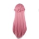 thumbnail image 2 of Peluca para cosplay rosa, larga y recta, con flequillo en capas, 100 cm de calor, 2 of 2