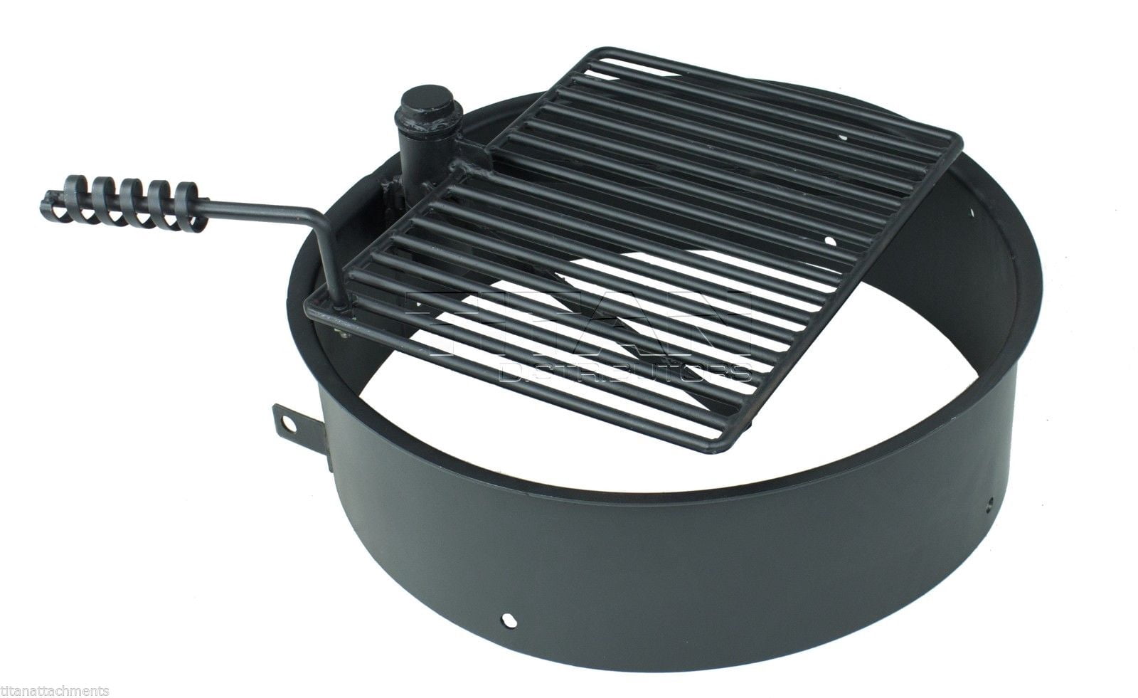 24 Steel Fire Ring With Cooking Grate Campfire Pit Park Grill