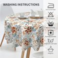 thumbnail image 4 of Fall Round Tablecloth 60 Inch Thanksgiving Autumn Harvest Table Cloth Orange Blue Watercolor Leaf Table Cover for Kitchen Dinner Picnic Home Party Outdoor, 4 of 6