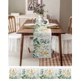 thumbnail image 3 of Boanket Yellow Green Botanical Table Runner - 108 Inch Long, Kitchen Dining Table Runner Dresser Scarves, Rustic Watercolor Leaves Farmhouse Decor for Coffee Tables Wedding Party Banquet, 3 of 8