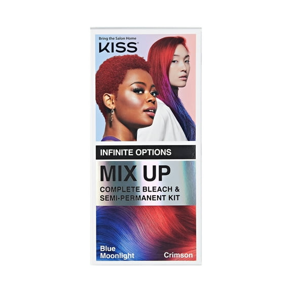 KISS Mix Up Complete Bleach & Semi-Permanent Hair Color Kit - Blue Moonlight & Crimson