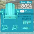 thumbnail image 6 of Ciokea Wood Adirondack Chair Folding Outdoor Patio Chairs Fire Pit with Cup Holder Pool Porch Garden Blue, 6 of 9