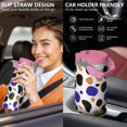 thumbnail image 5 of Leopard Print 30oz Handheld Travel Tumbler with Handle – Double Wall Stainless Steel Insulated Cup, Flip Straw Lid, Leak-Proof & BPA-Free for Hot and Cold Drinks – Durable Coffee & Juice Mug, 5 of 6