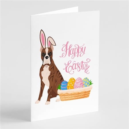 Red Brindle Boxer Easter Greeting Cards and Envelopes Pack of 8 7 in x 5 in
