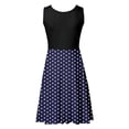 thumbnail image 5 of Up to 60% off !Npasoilc Summer Dresses For Women 2024 Sleeveless Round Neck Polka Dot Printed Patchwork Tank Mini Dress Casual Loose Beach Sundress, 5 of 6