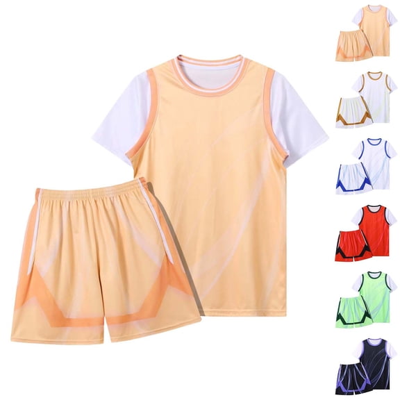 Gyexs 5T Girls Clothes Sports Team Training Shirt and Shorts Uniforms Back to School #03 Red 5-6 Years