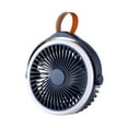thumbnail image 2 of Ventilador portátil para acampar con luces LED | Recargable por USB, funciona con pilas, para tienda de campaña, coche o autocaravana | 2400 mAh, 4 velocidades, rotación de 360° | Para emergencias y, 2 of 7