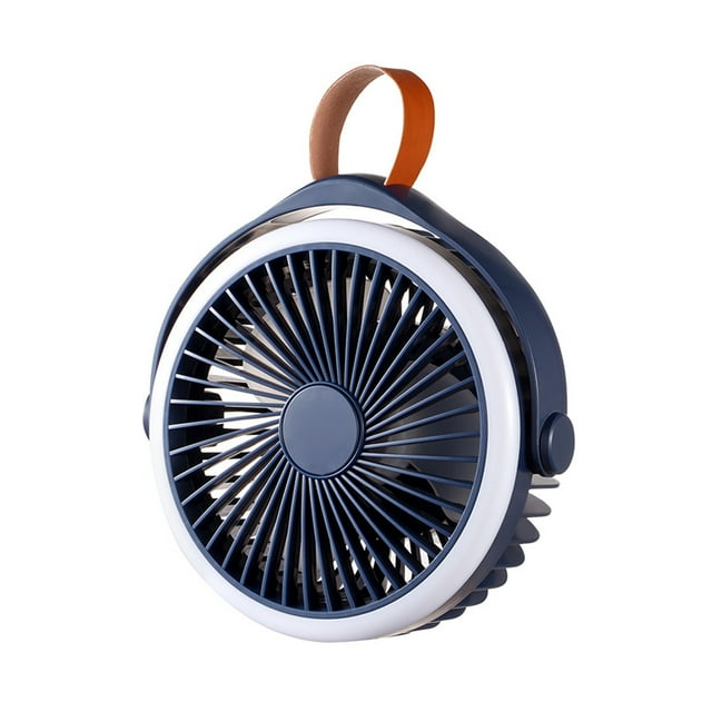 USB Camping Fan with Lanyard, 2400mAh Rechargeable Tent Fan with 3 Speeds & LED Light – Compact