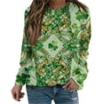 thumbnail image 2 of Nuoqisi Chandail de la Saint-Patrick pour Femmes Trèfle Imprimé Manches Longues, 2 of 7