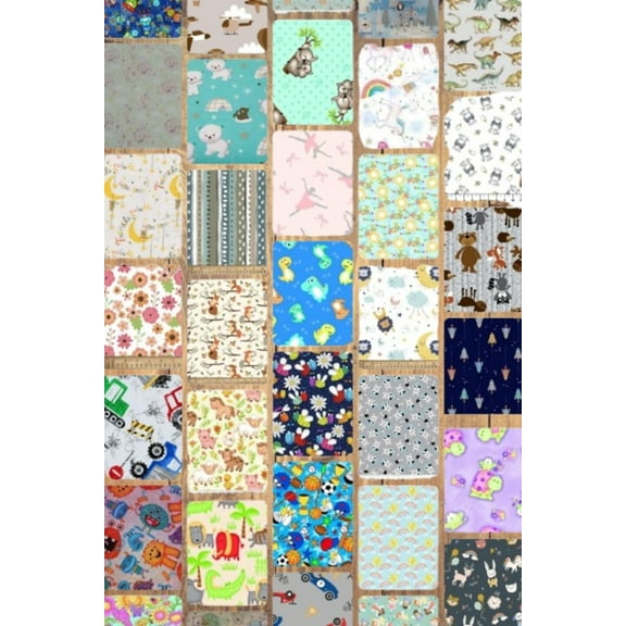 Assorted Children's Flannel Flat Fold Assortment 6, 12, 18, or 24 Yard Bundle (6 Yard Bundle)