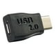 C2G USB C C (M) USB U(F) SB 2.0 USB Type C vers USB Micro B Adaptateur M/F - vers Téléphone Noir - Adaptateur USB - Micro-USB Type B vers 24 Broches - USB 2.0 - Moulé - Noir – image 2 sur 5