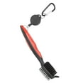 thumbnail image 3 of Cepillo limpiador multifuncional para palos de golf con cerdas dobles de nailon y acero, herramienta de limpieza roja, 3 of 8