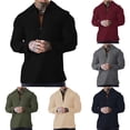 thumbnail image 3 of FUZHIQ Men's Long Sleeve Quarter Zip Polo Shirts Slim Fit Waffle Knit Textured Fabric, Breathable Soft Multi Colors for Fall Winter Casual Daily Work Wear,XXXL, 3 of 6