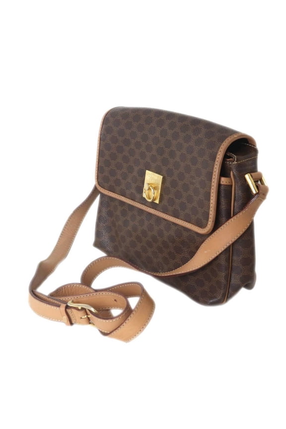 Pre-Owned Celine Shoulder Bag Macadam Brown M14 PVC and Leather (Fair)