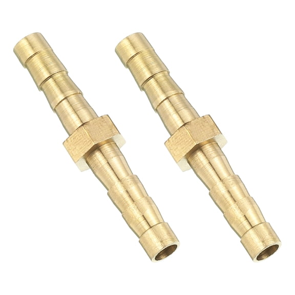 2 Pack Brass Hose Barb Fitting Straight Connector Coupler, 3/16" ID Brass Fitting Air Hose Fittings for Connecting Water Fuel Air, Oil Hoses