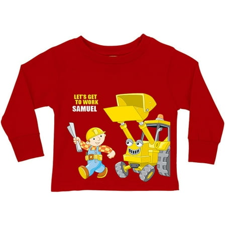 Personalized Bob the Builder Get to Work Scoop Toddler Red Long Sleeve