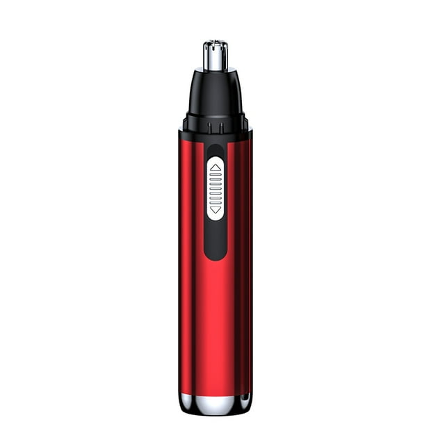 ruzhgo Tondeuse Électrique pour Poils de Nez Rechargeable Portable Anti-Poussière Lavable avec Brosse de Nettoyage Rouge
