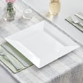 thumbnail image 2 of Glownary Square Plastic Dinner Plate, 10 Inch, White, BPA Free, Wide Rim, for Events and Weddings, 10 Count Sample Pack, 2 of 3