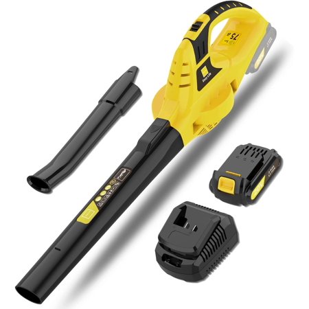 Leisch-Life Leaf Blower Cordless,21V Handheld Electric Leaf Blower with Battery and Charger, 2 Speed Mode, Lightweight Battery Powered Leaf Blowers for Lawn Care,Patio, Yard, Sidewalk,Snow Blowing