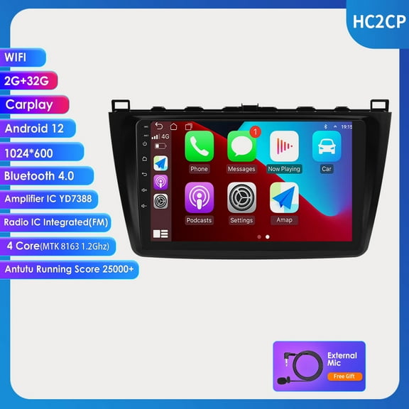 For 2007-2012 Mazda 6 Carplay Android 12 Wifi DSP 9" Car Stereo Radio GPS Navigation Player