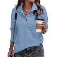 thumbnail image 6 of Sweatshirt for Women Button Down Long Sleeve Tops Lightweight Pullover Casual Tops for Women Workout Tops for Women Comfort Colors Sweatshirt Plus Size Summer Outfits,Sky Blue,2XL, 6 of 7