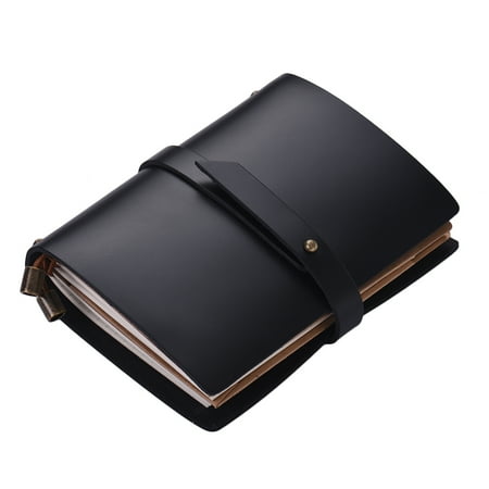MIXFEER Portable Travel Journal Diary Leather Writing Notebook Refillable Lined Blank Grid Paper Business Notepad Gift for Students Artists Travelers Business Person