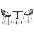thumbnail image 1 of vidaXL Ensemble Bistro 3 Pcs en Rotin PVC Noir, 1 of 5