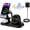 Black, variant on 6-in-1 Station with 30W Adapter, RGB Ambient Light, Digital Clock & Speaker, Multi-Function Desktop Charger for Phones, Earbuds & Watch