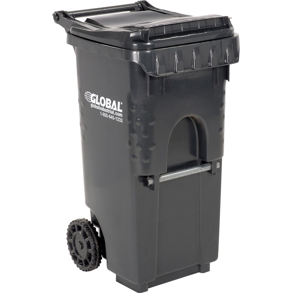 35 Gallon Mobile Trash Container, Gray