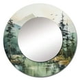 thumbnail image 2 of Designart "Bold horizon Canada Emerald Wilderness I" Lakes & Rivers Round Mirror Wall Décor Traditional - Large Green Round Mirror - Round Mirror 36" x 36" Inch, 2 of 5