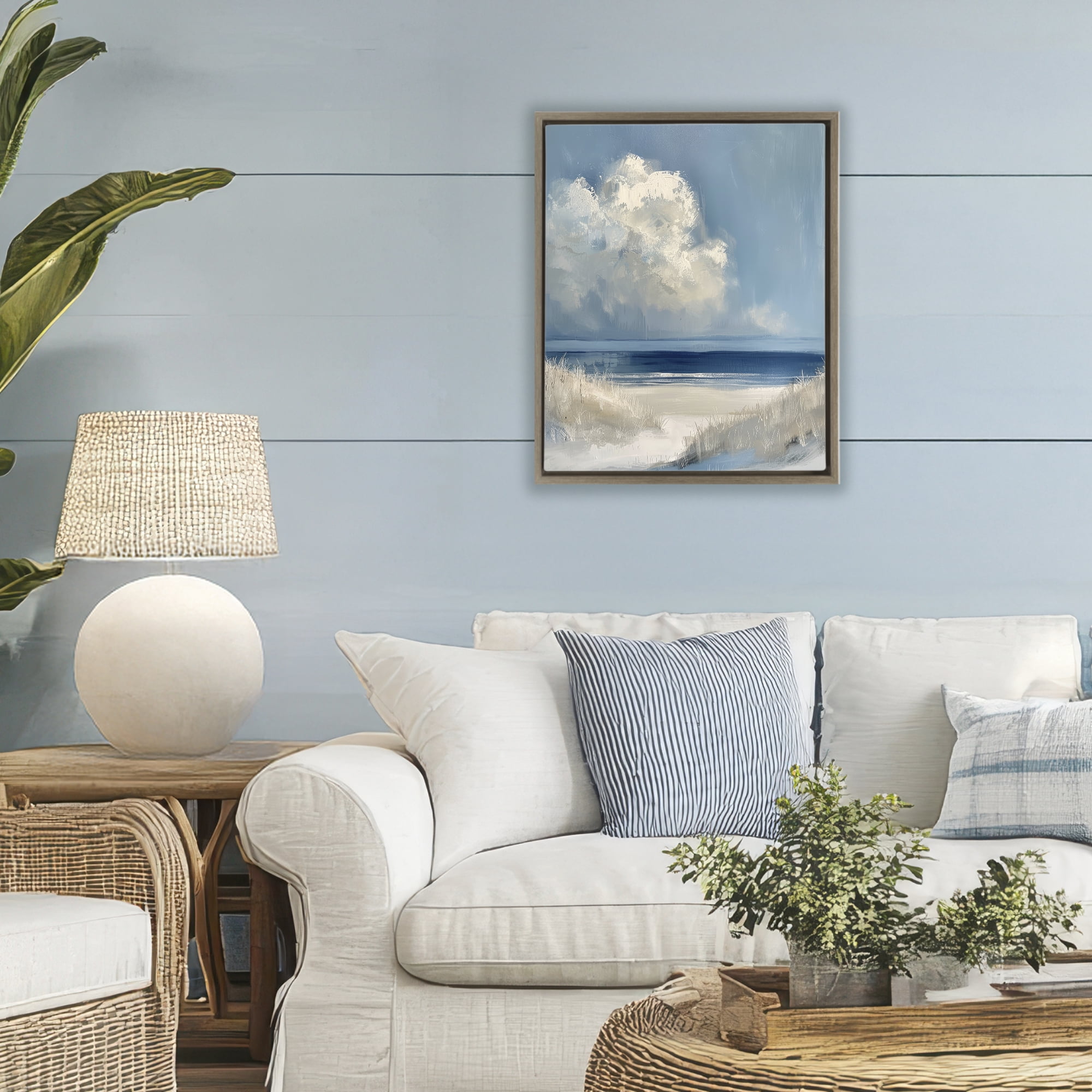 Stupell Industries Dark Waters Ahead Brown Framed Floater Canvas Wall Art, design by Petal Prints Design