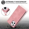thumbnail image 3 of Étui Iphone 13 Pro Max Fermeture Magnétique Portefeuille Livre Flip Folio Support Vue Couverture en Cuir Antichoc - Or Rose, 3 of 5
