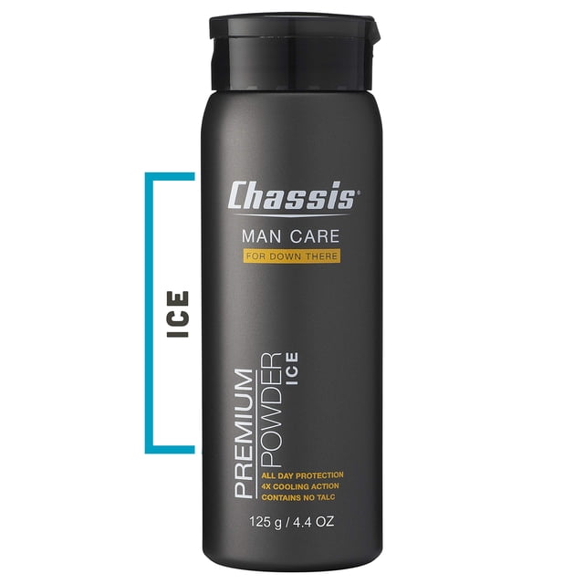 Chassis Ice Polvo corporal premium para hombres, absorbente de olores, antirozaduras, sin talco, higiene para hombres, polvo reconfortante, ingrediente natural, desodorante en bola para hombres, aroma