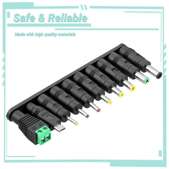 Yolmary 10pcs various popular connectors: 6.0/4.4mm with pin inside,5.5/3.0mm with pin inside,6.3/3.0mm,4.8/1.7mm,3.0/1.1mm,3.5/1.35mm,4.0/1.7mm,2.5/0.7mm,Micro USB,LED terminal connector