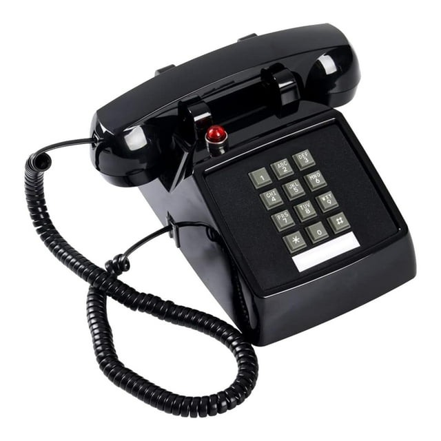 DOLITY Téléphone Fixe Rétro avec Fil pour Décoration de Chambre 5x8.7x4.5 Pouces Noir