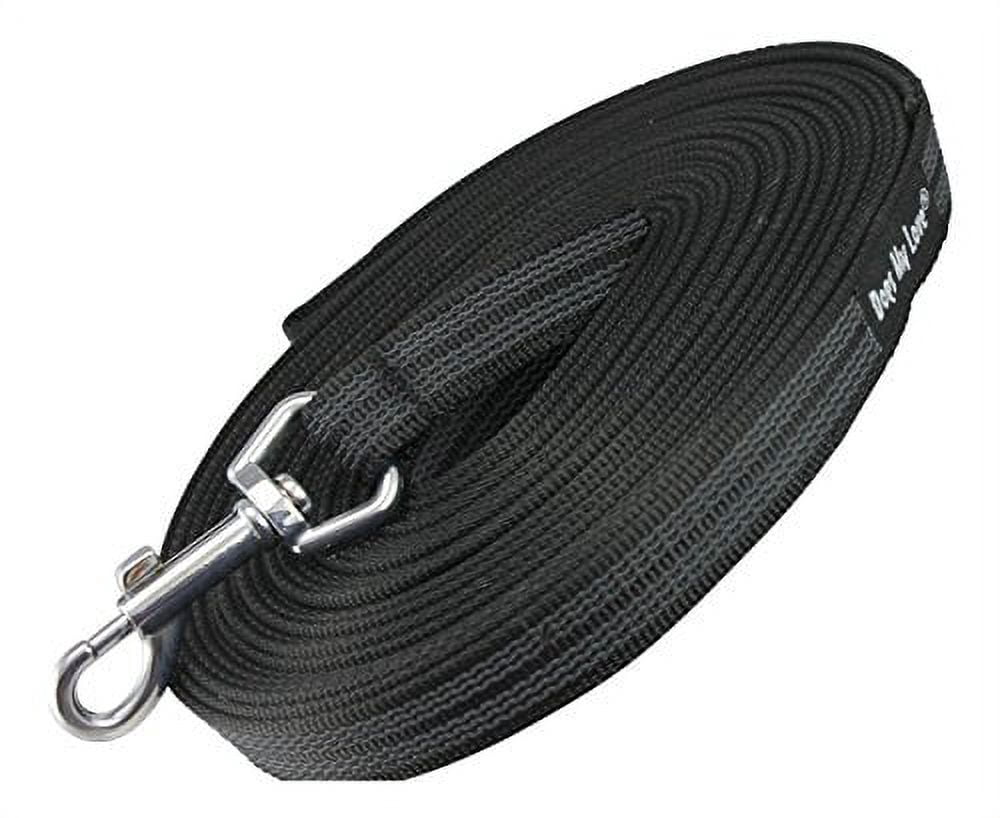 Dogs My Love Comfort Grip Non-Slip Dog Leash 4ft to 30ft long for Smal and Medium Dogs 5/8-inch Wide (30 Ft, Black)