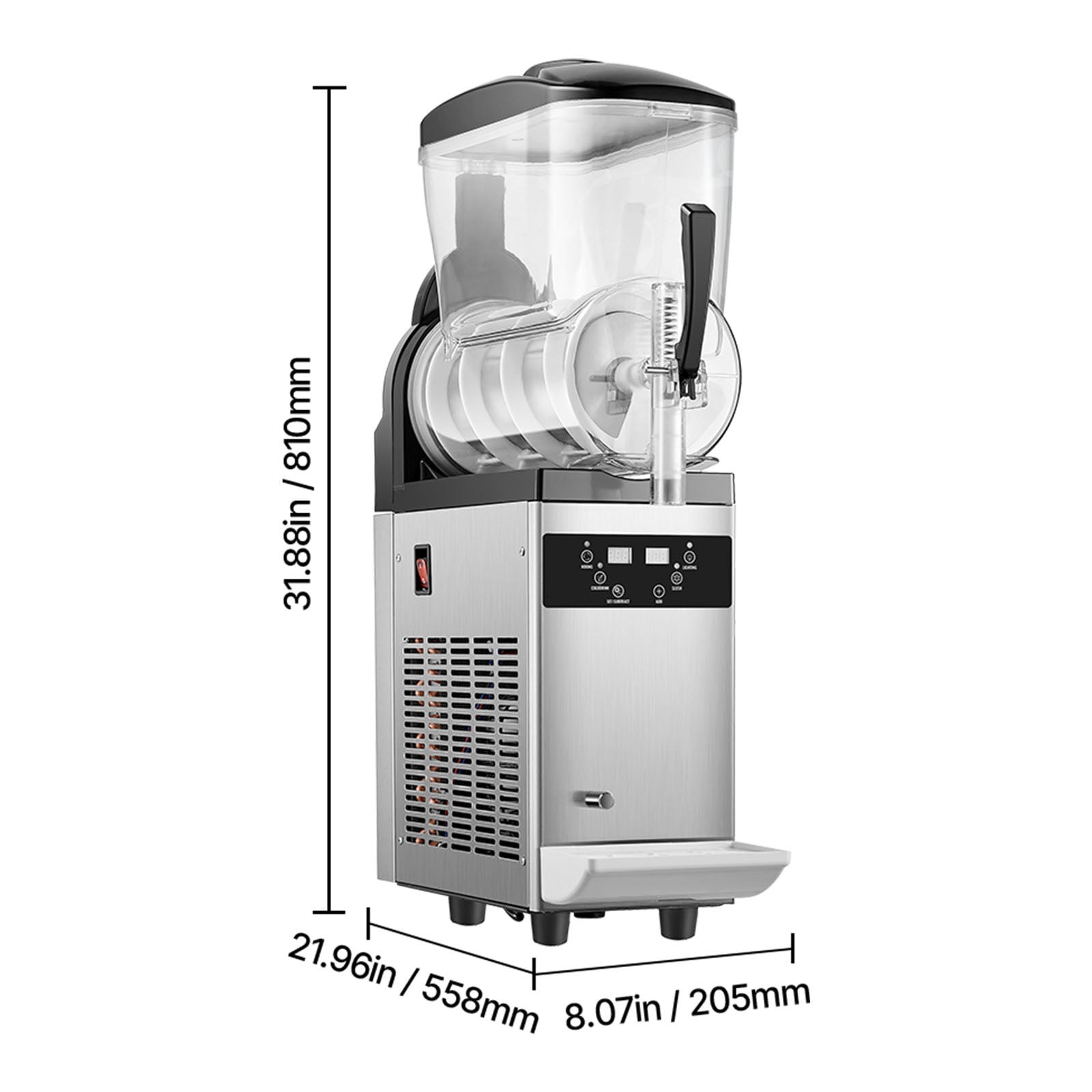 KFFKFF Commercial Slushy Machine, 12L Tank Slushie Machine, Frozen Drink Machine with Temperature Preservation, Slushy Maker Machine