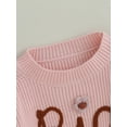 thumbnail image 5 of Bagilaanoe Toddler Baby Girl Knitted Sweater Long Sleeve Embroidery Pullover 6M 12M 24M 3T 4T 5T 6T Kids Warm Jumpers Tops Fall Loose Knitwear, 5 of 8