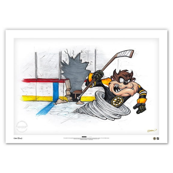 Tasmanian Devil Boston Bruins 14" x 20" Looney Tunes Fine Art Print - Limited Edition