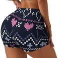 thumbnail image 2 of Kdxio Pixel Heart Winter Print Workout Shorts for Women Seamless Soft Smooth Gym Yoga Scrunch Active Shorts, 2 of 5