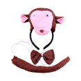 thumbnail image 1 of Animal Headband Tail Bowtie Set Halloween Cosplay for Performance Dance Prom Monkey, 1 of 7