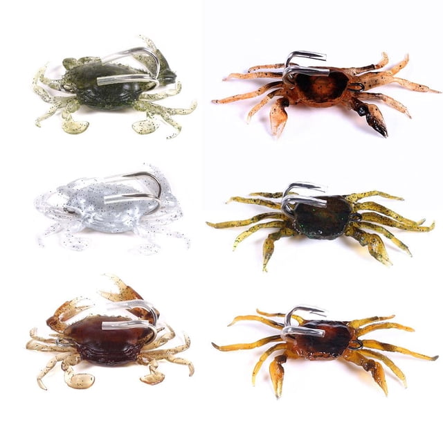 Señuelos de pesca falsos de cangrejo de simulación suave de hundimiento de 8 cm 19 g con anzuelos (1)