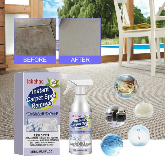 Removedor de manchas de alfombras - Limpiador de manchas de acción rápida para tinta, cosméticos, manchas de mascotas - 120 ml detergente duradero, fórmula inodora y suave
