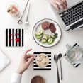 thumbnail image 1 of FMSHPON Love Black and White Stripe Set of 8 Coaster for Drinks, Absorbent Ceramic Stone Coasters Cup Mat with Cork Base for Home Kitchen Room Coffee Table Bar Decor, 1 of 4